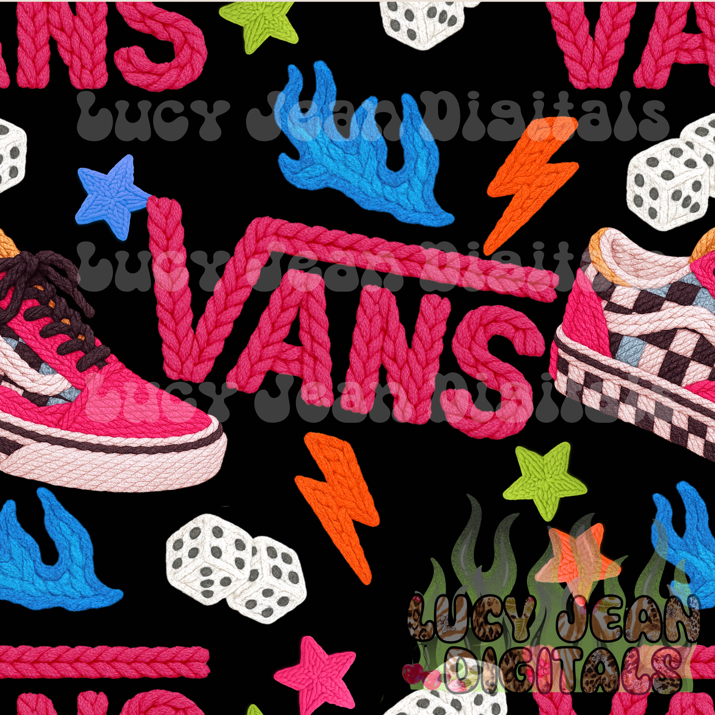 Hot pink Sneakers crochet Seamless File