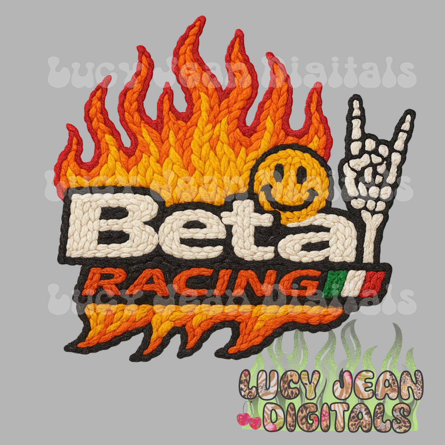 Italian dirtbike crochet PNG