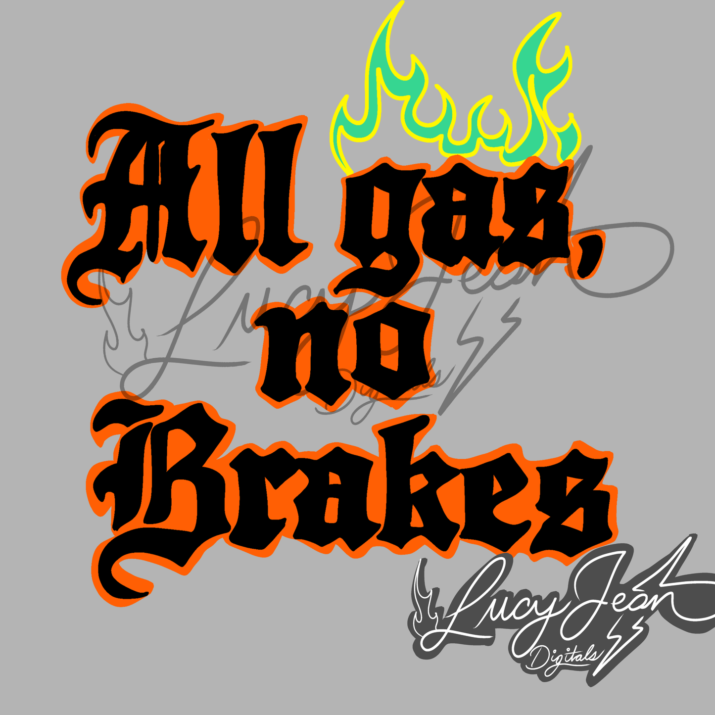 All gas no brakes orange dirt bike PNG- 2026
