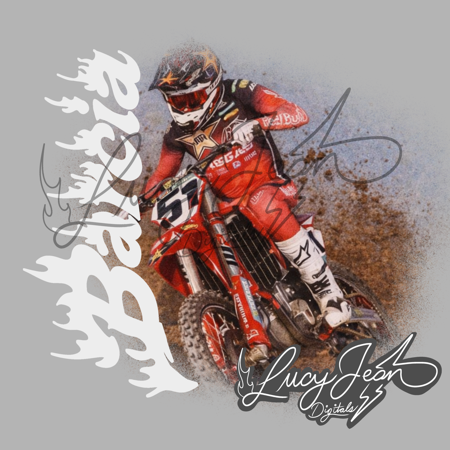 #51 dirt bike rider png (two colorways included)- 2026