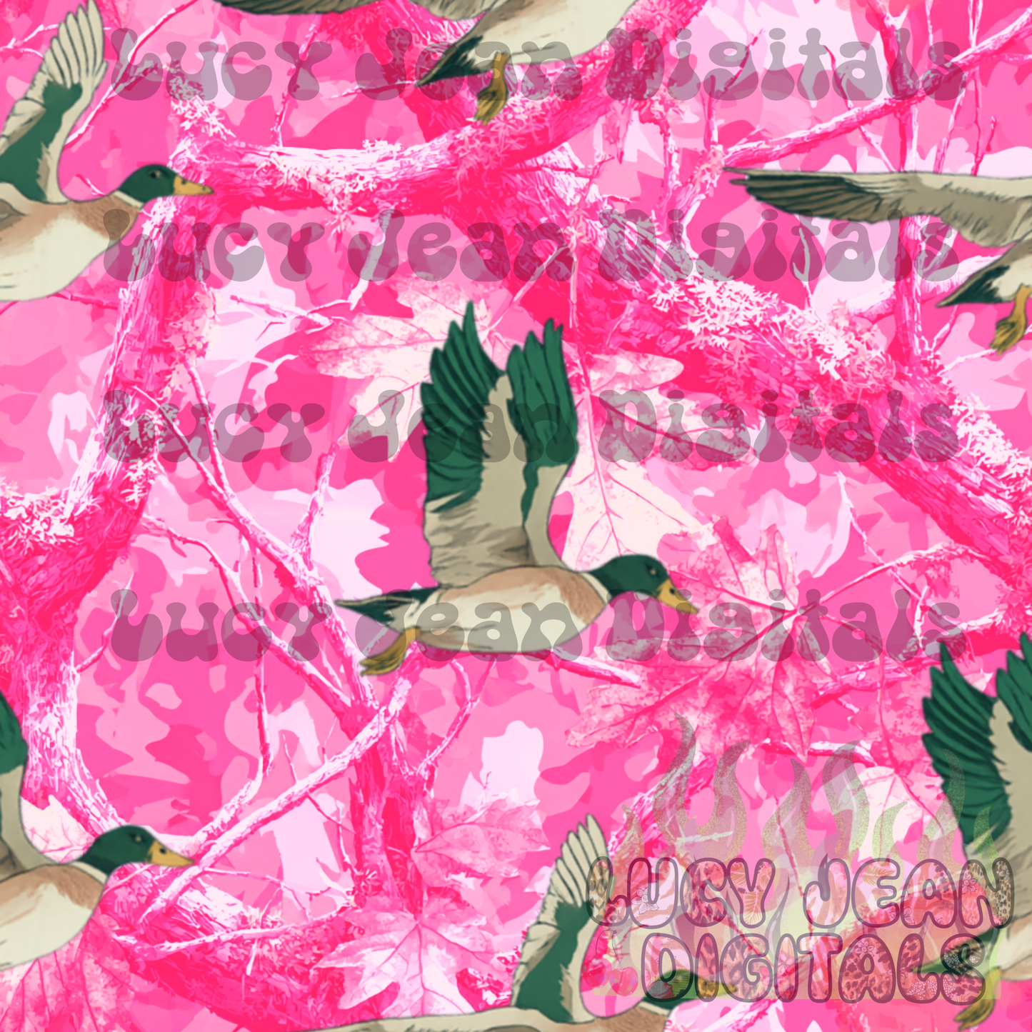 Pink Camo Mallards Seamless File