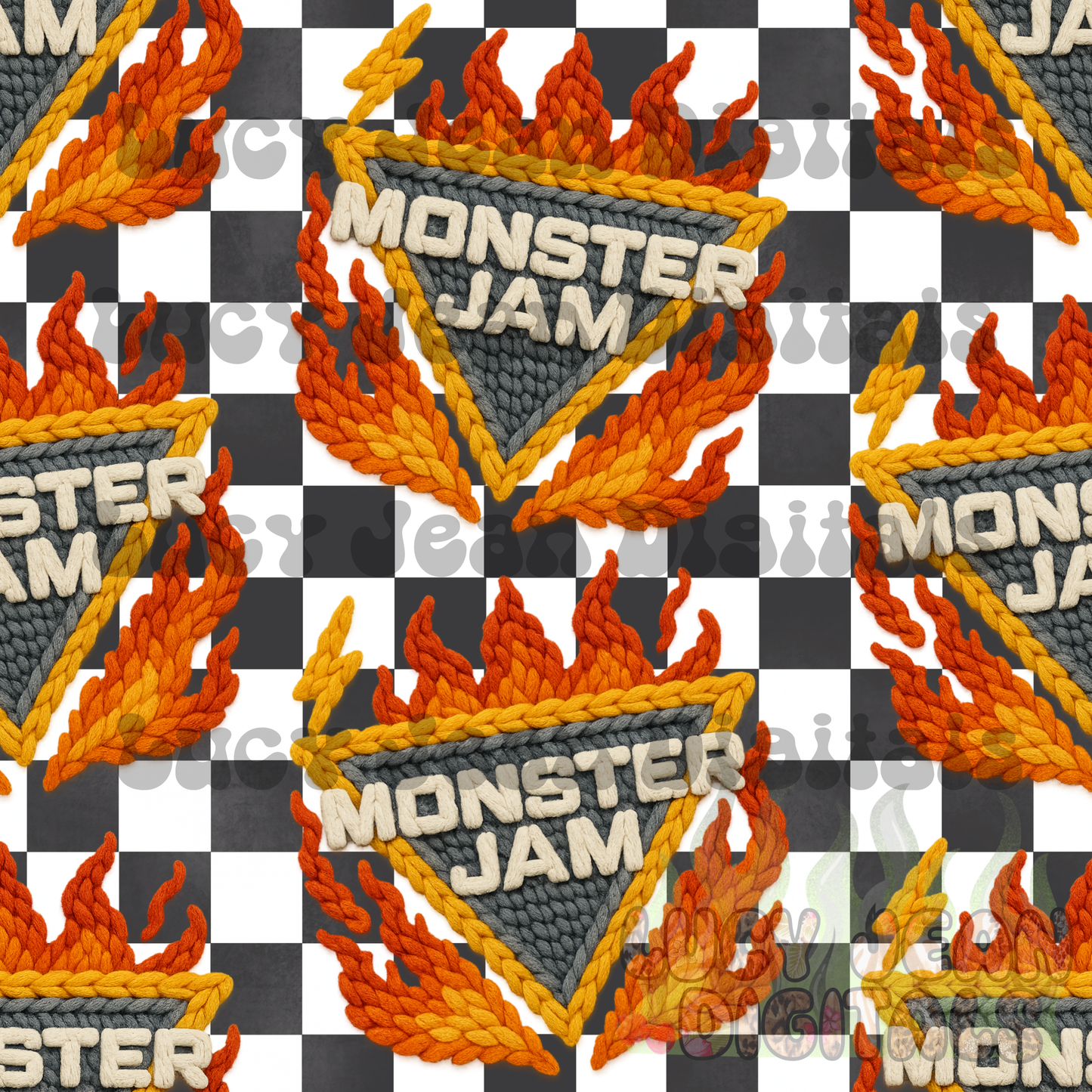 Chunky yarn Monster Truck seamless File