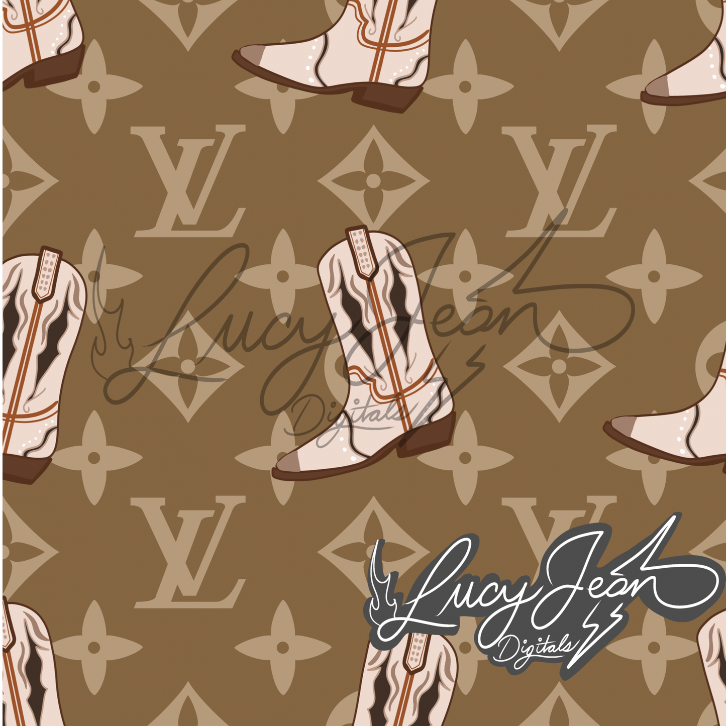 Boujee Cowboy Boots seamless file- 2026