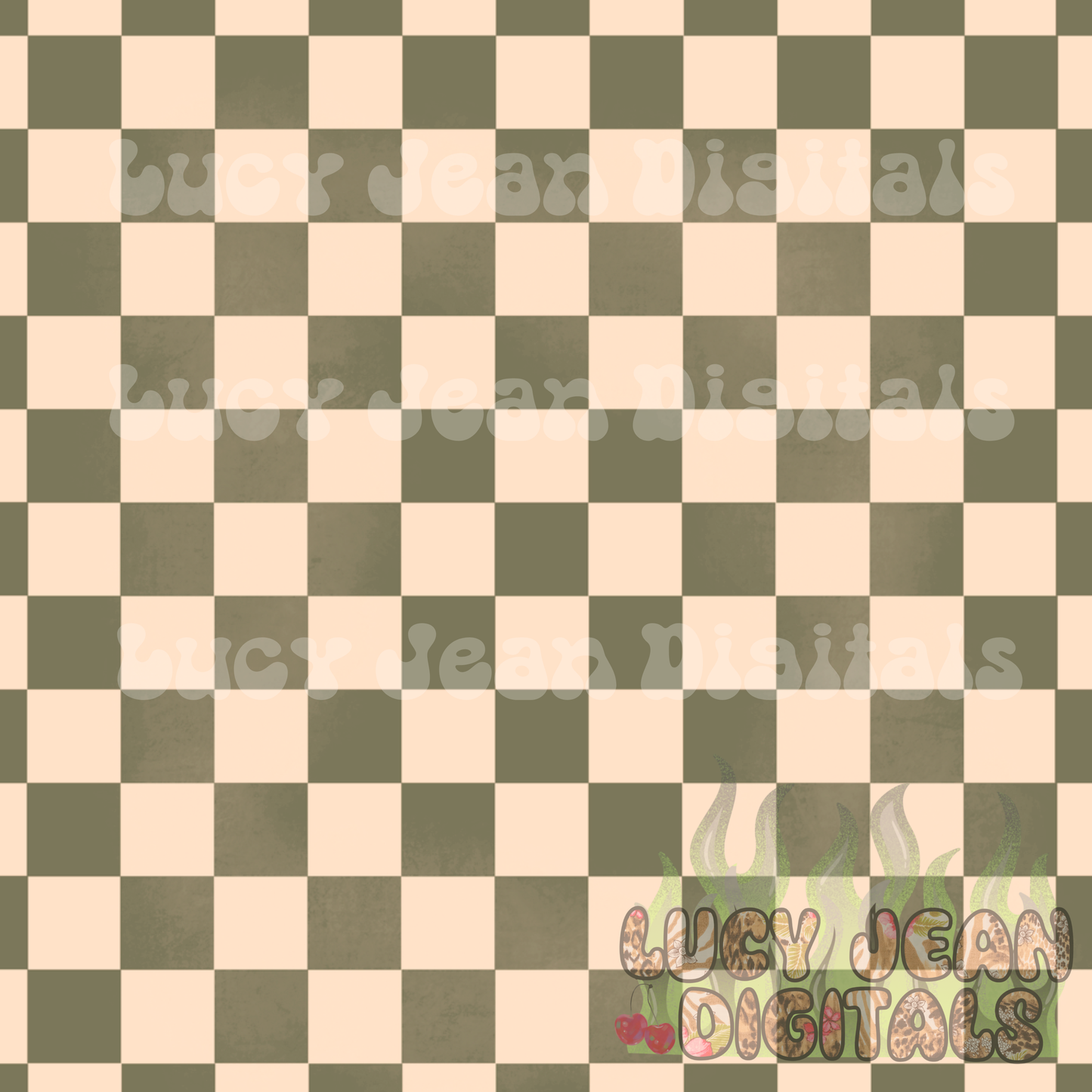 Sage Green/beige checkered Seamless File
