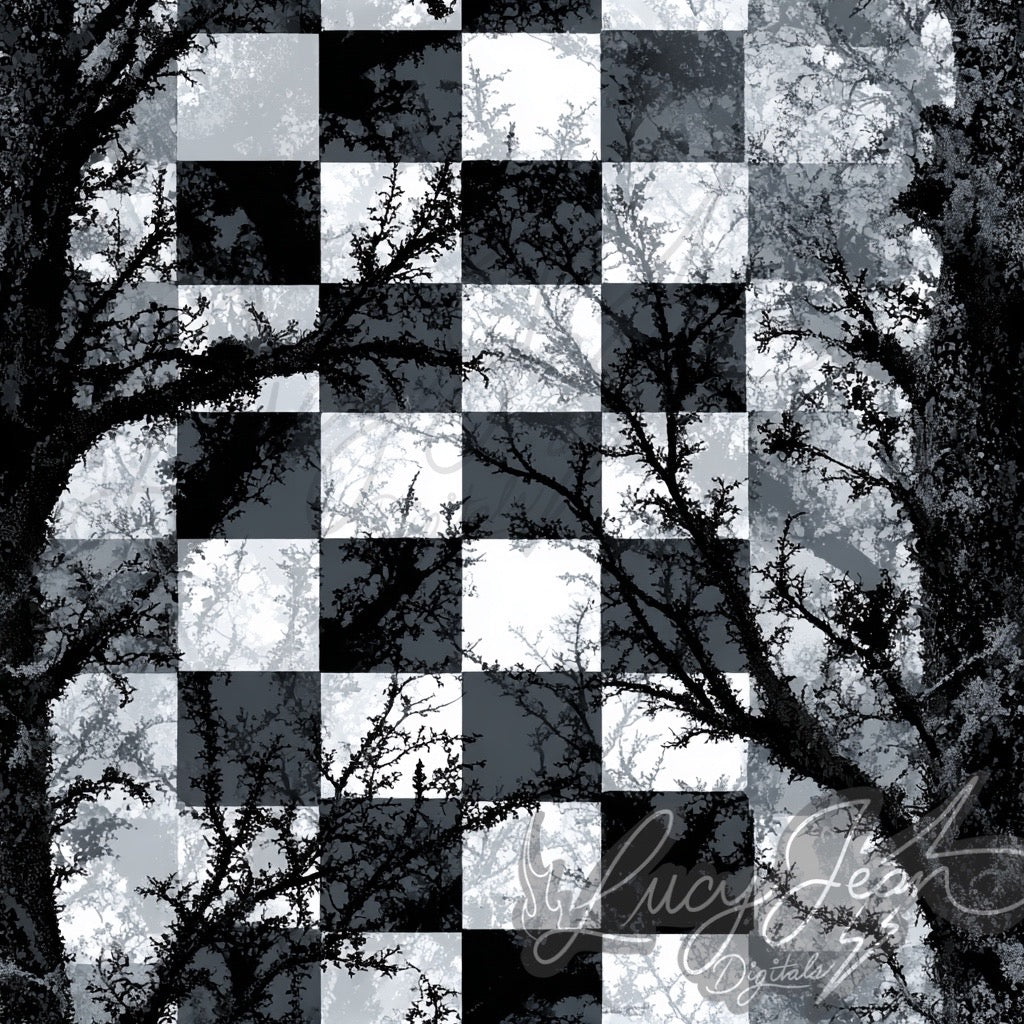 Checkered camo realistic black and white seamless file- 2026