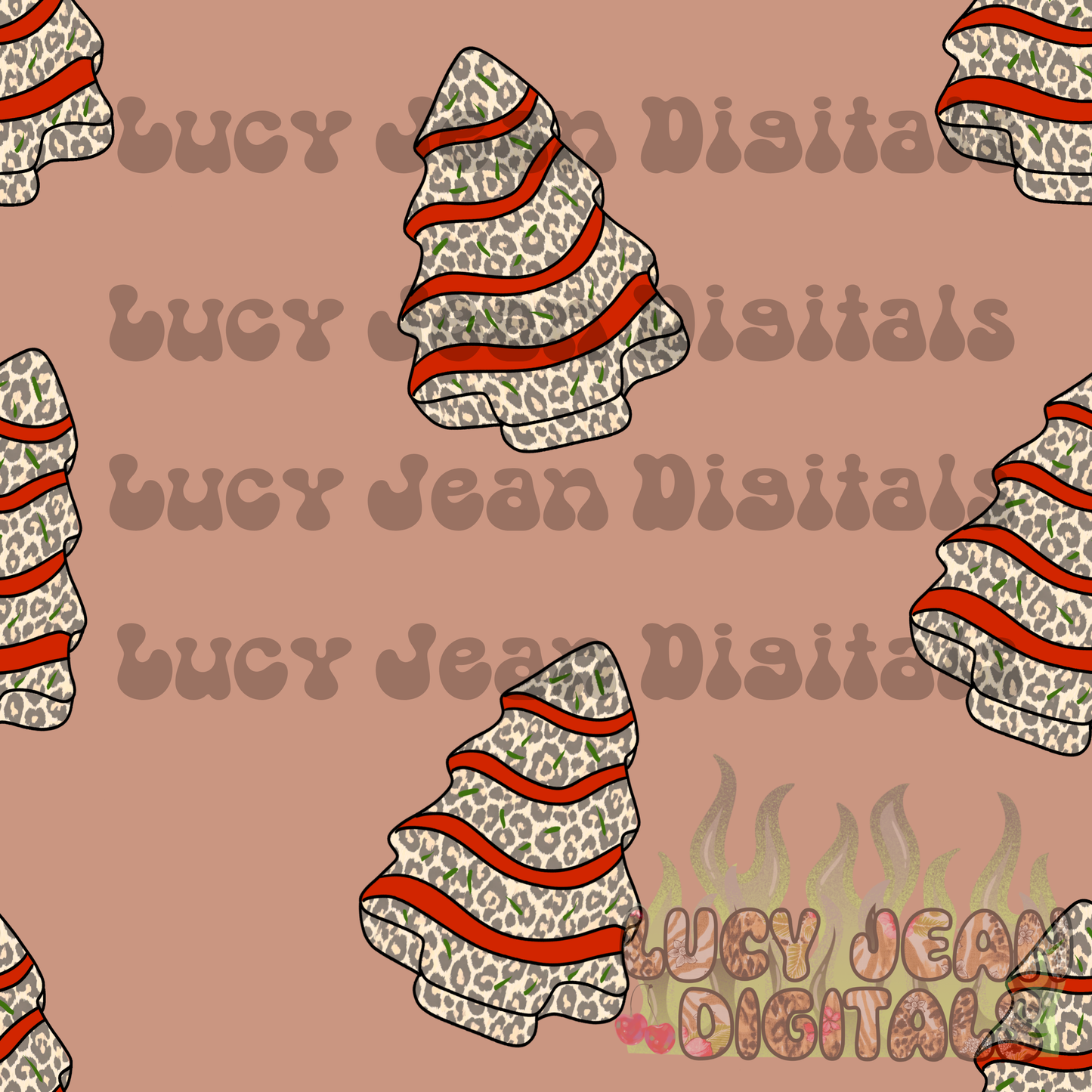 Leopard Tree Cake Seamless File