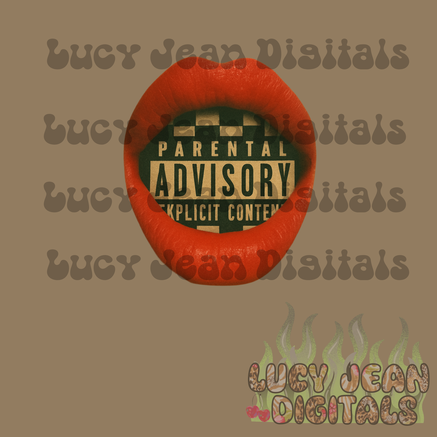 Parental Advisory Lips PNG