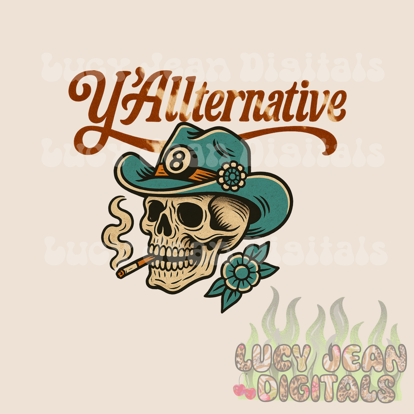 Y’allternative Skull PNG