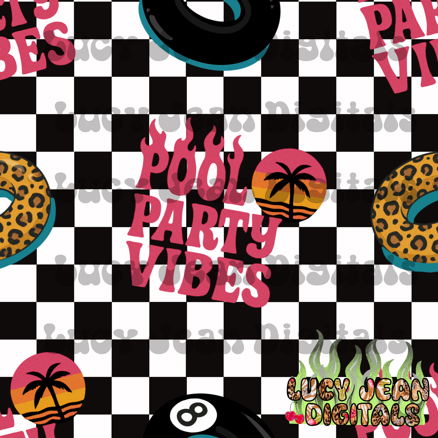 Pool party vibes Seamless File