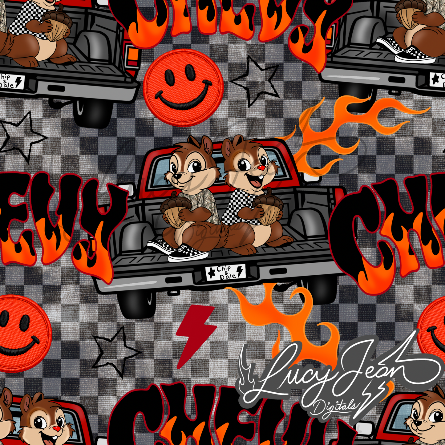 Chipmunks + Truck Seamless File- 2026