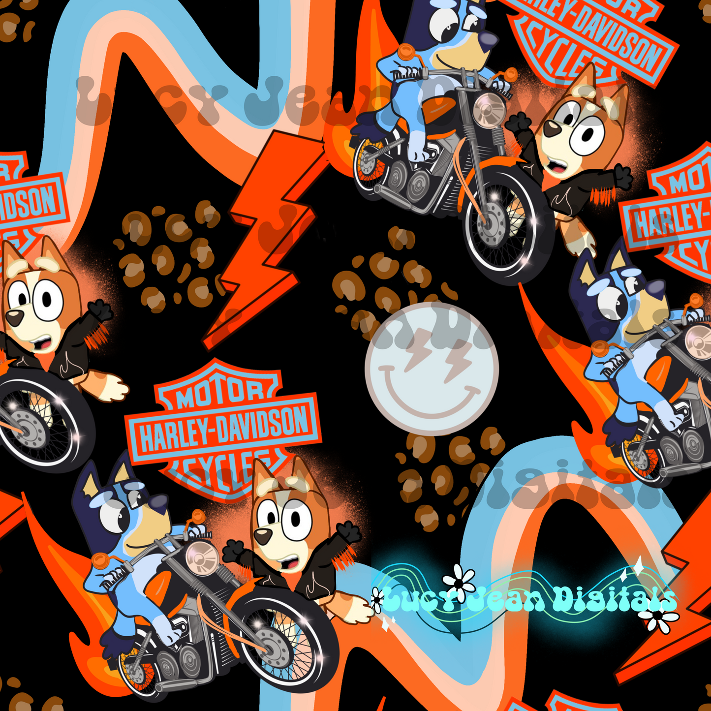 Blue Dog HD Moto seamless file