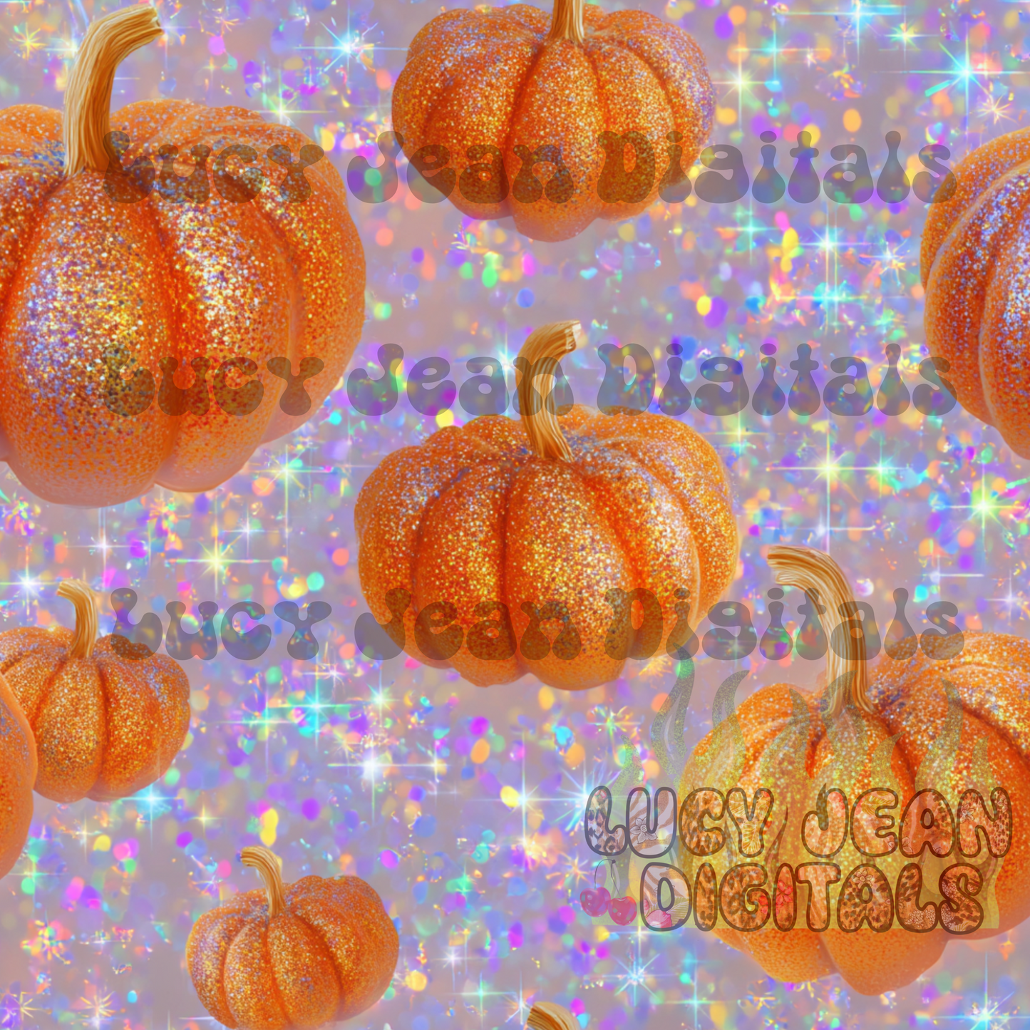 Glitter pumpkins Seamless File