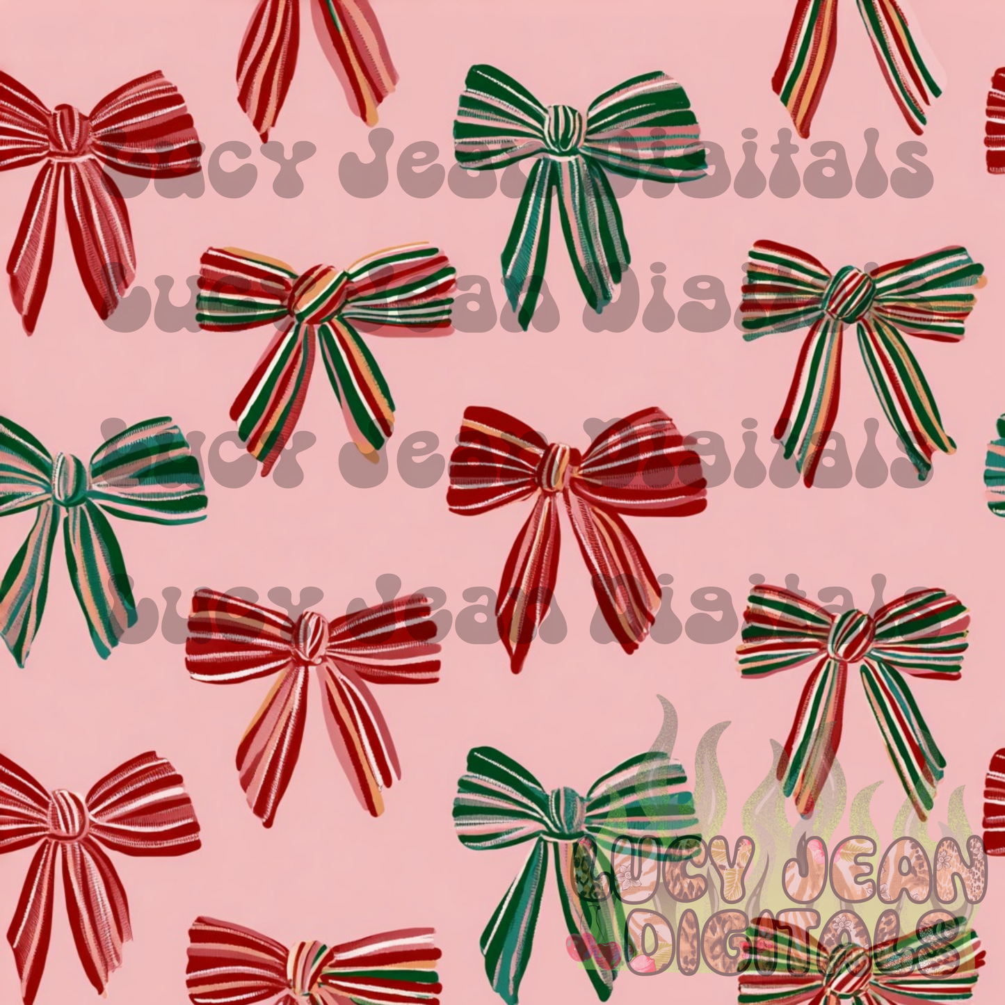 Vintage Christmas Bows Seamless File