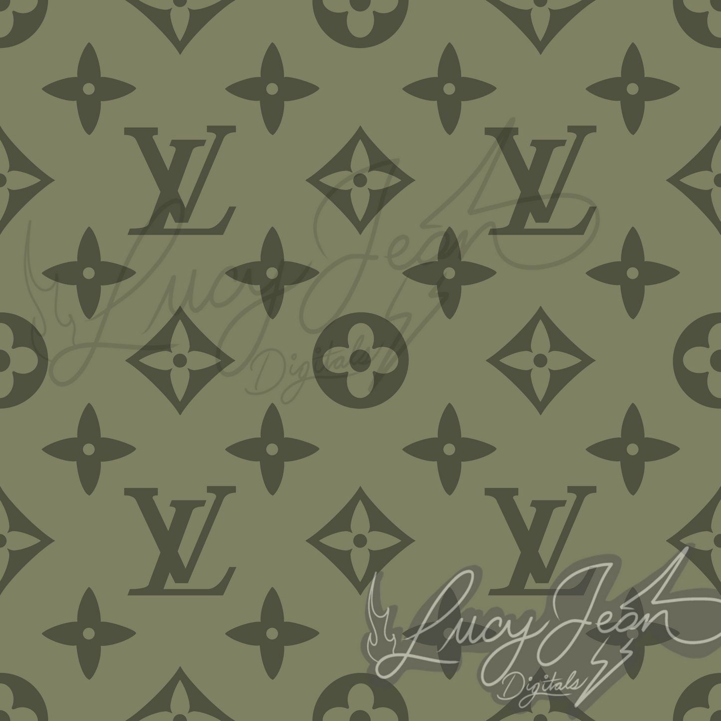 Boujee dark green seamless file-2026