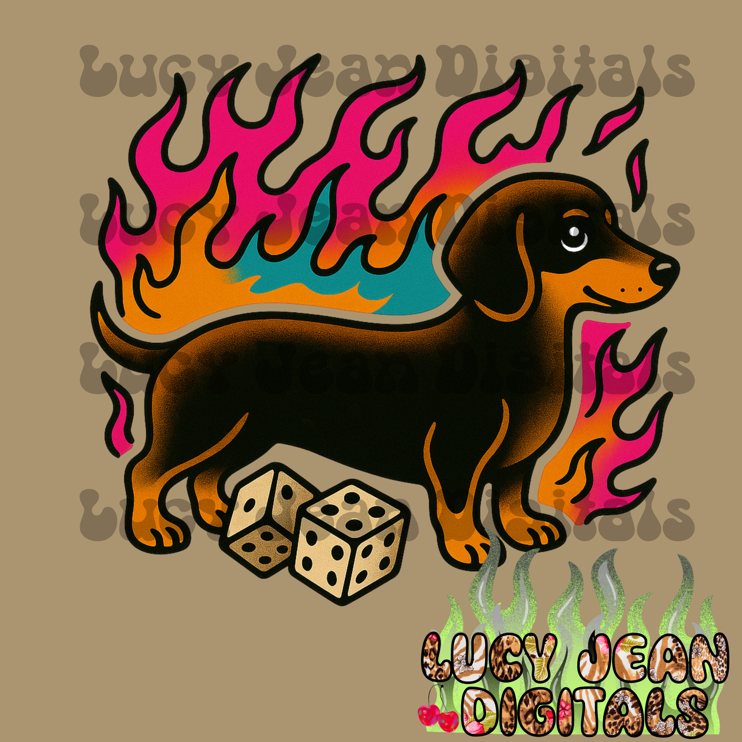 Dachshund Dog Dice PNG