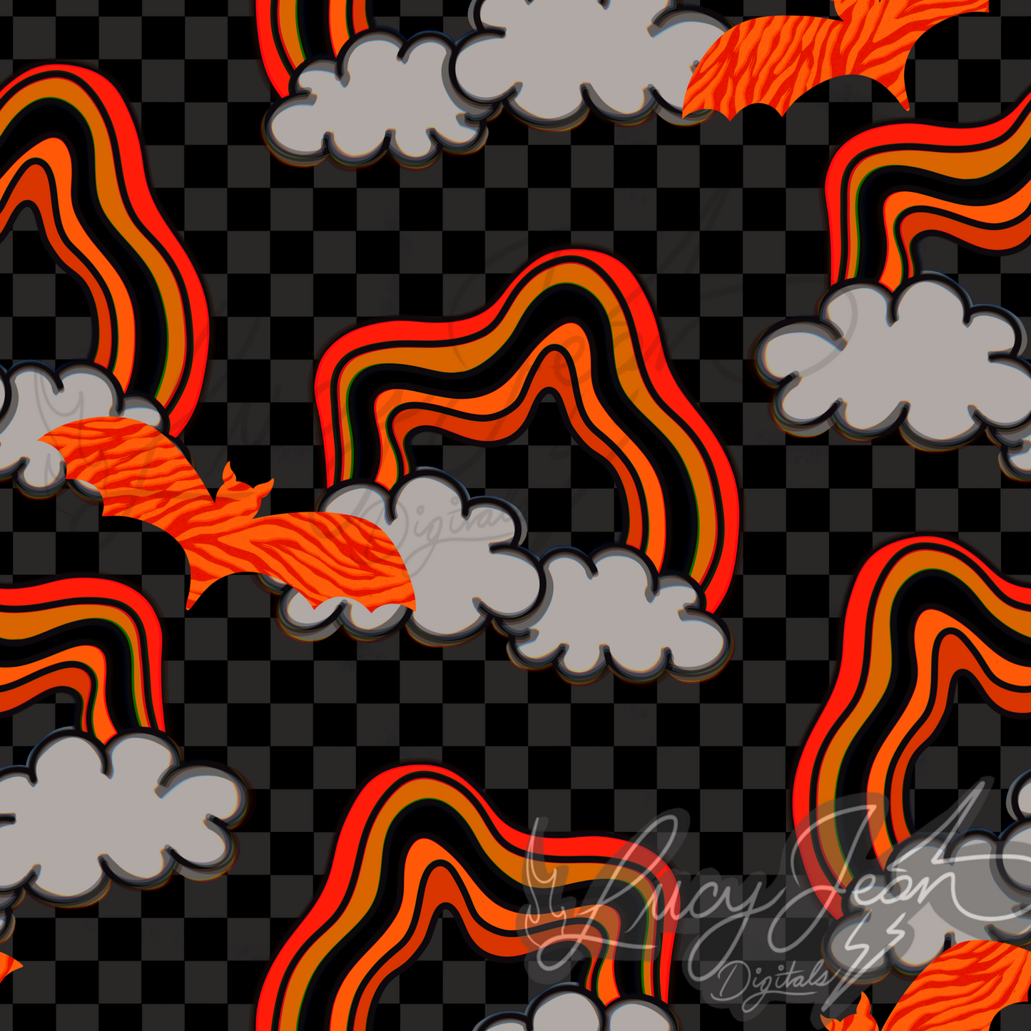 Halloween rainbows seamless file-2026