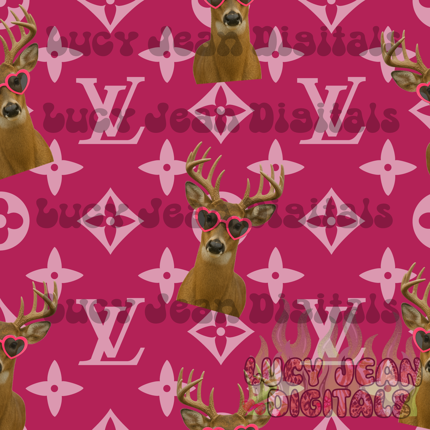 Boujee valentine deer Seamless File