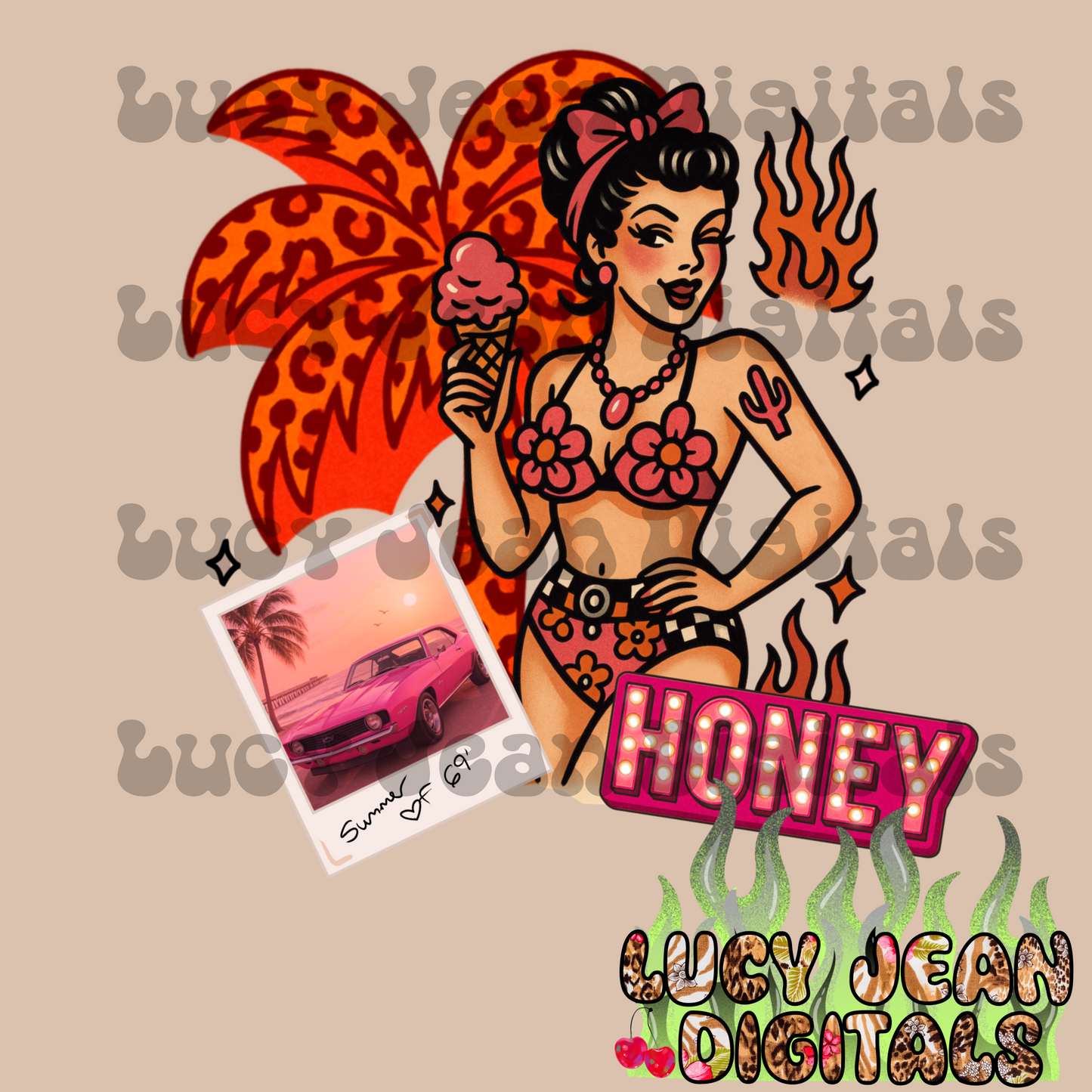 Summer Honey Pinup PNG