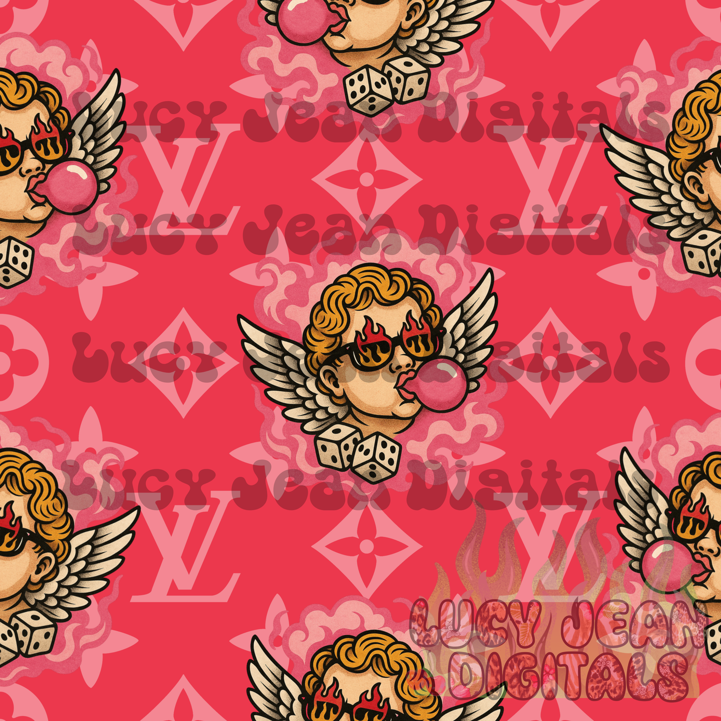 Boujee bubblegum Cupid seamless file