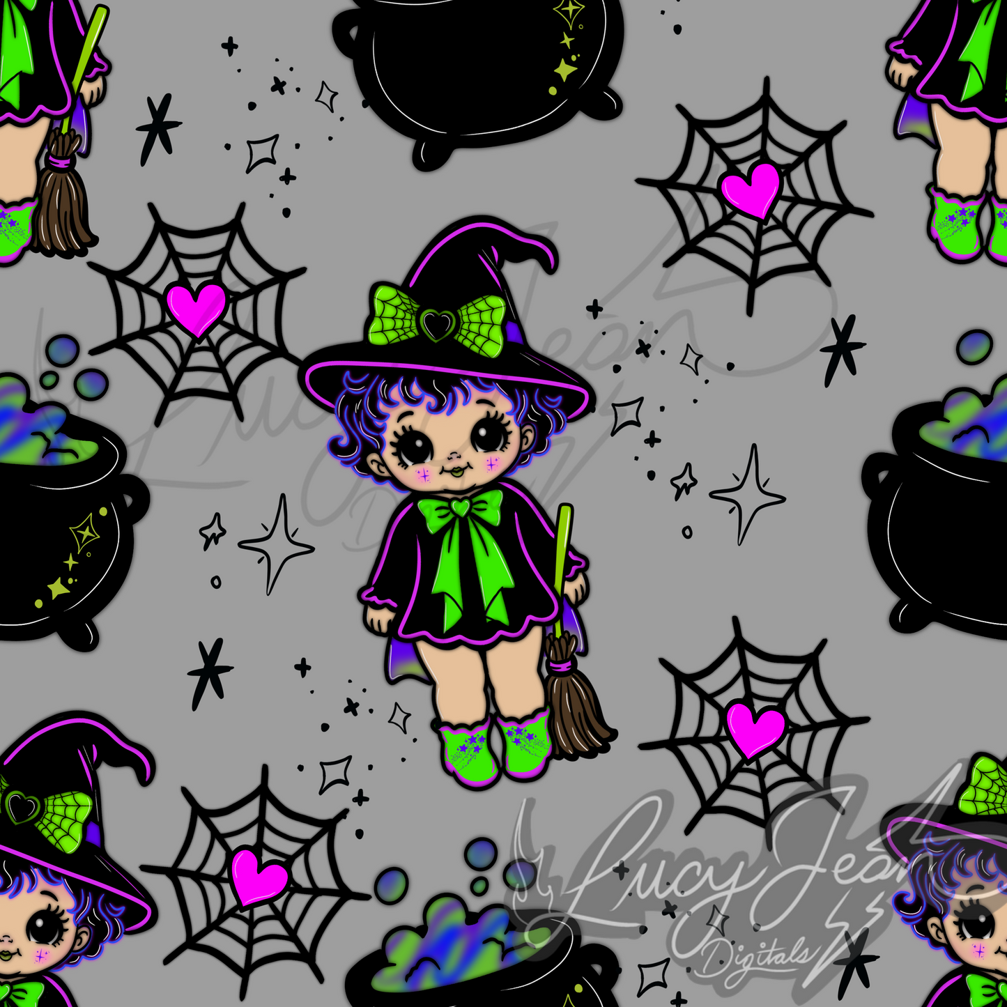 Halloween Witch Kewpie seamless file-2026