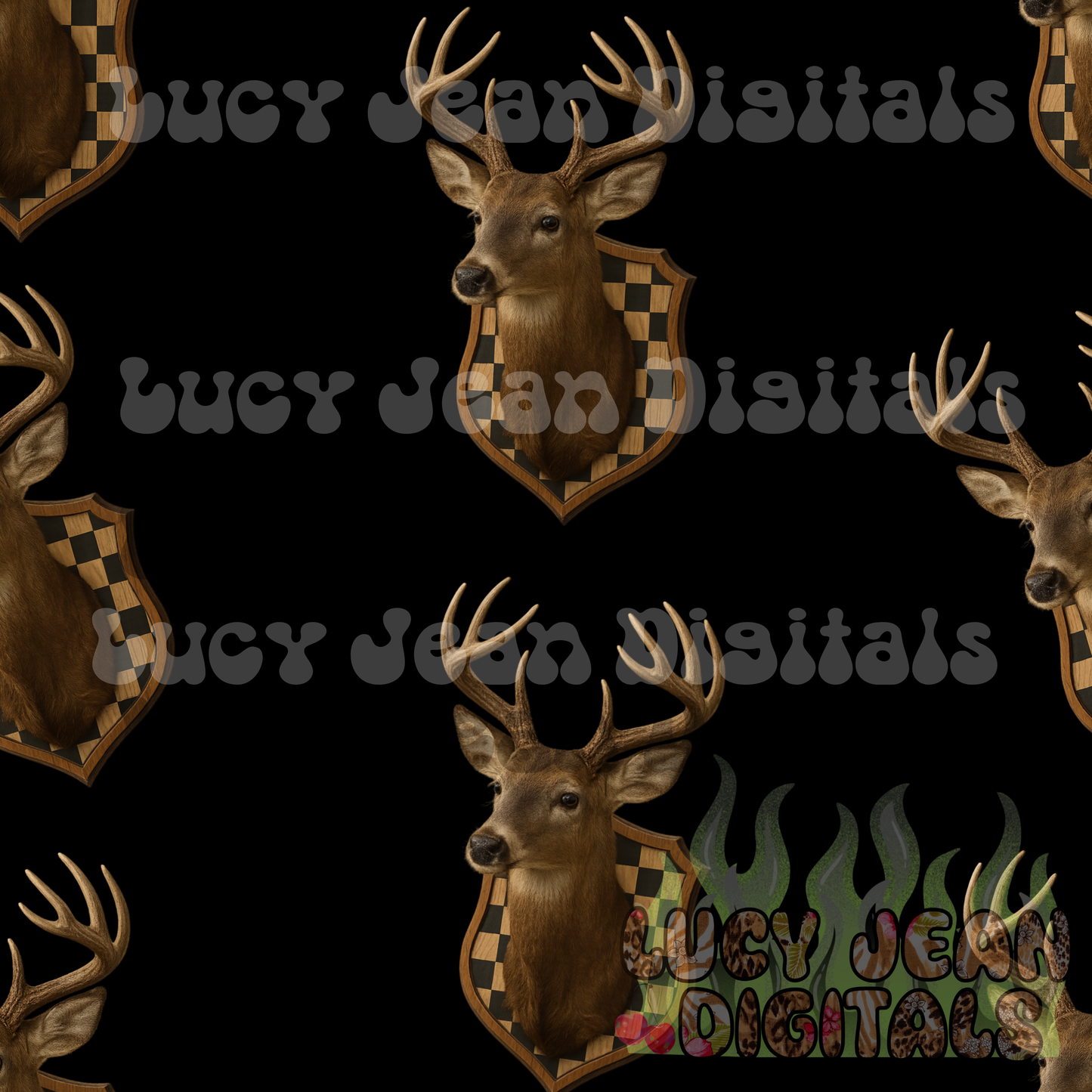 Checkered Deer Head Seamless File