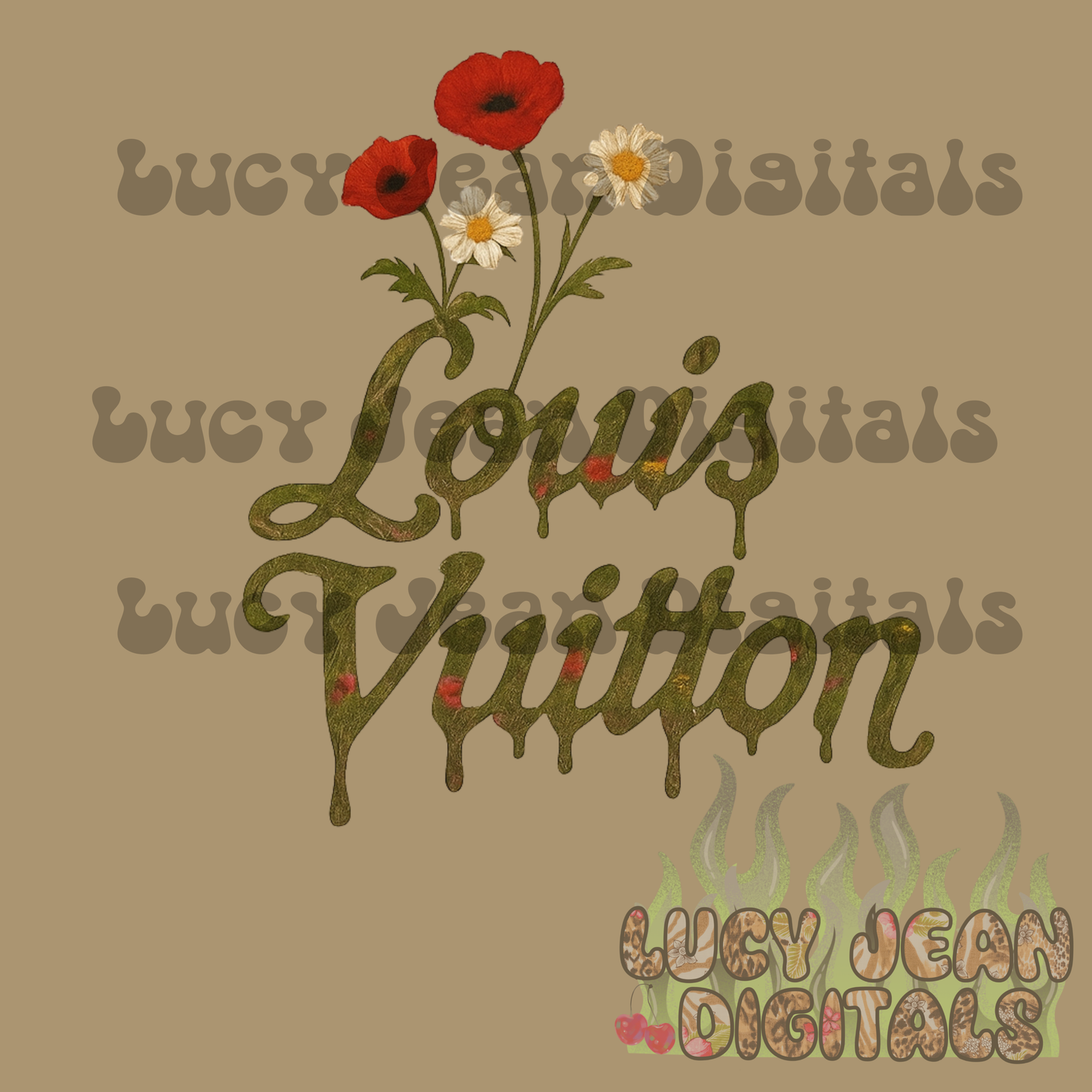 Boujee Camo Wildflowers PNG