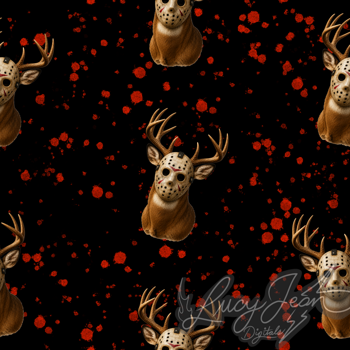 Friday the 13th deer seamless file-2026