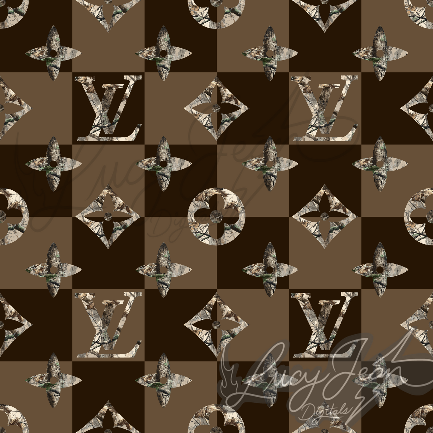 Boujee Camo brown Checkered seamless file-2026