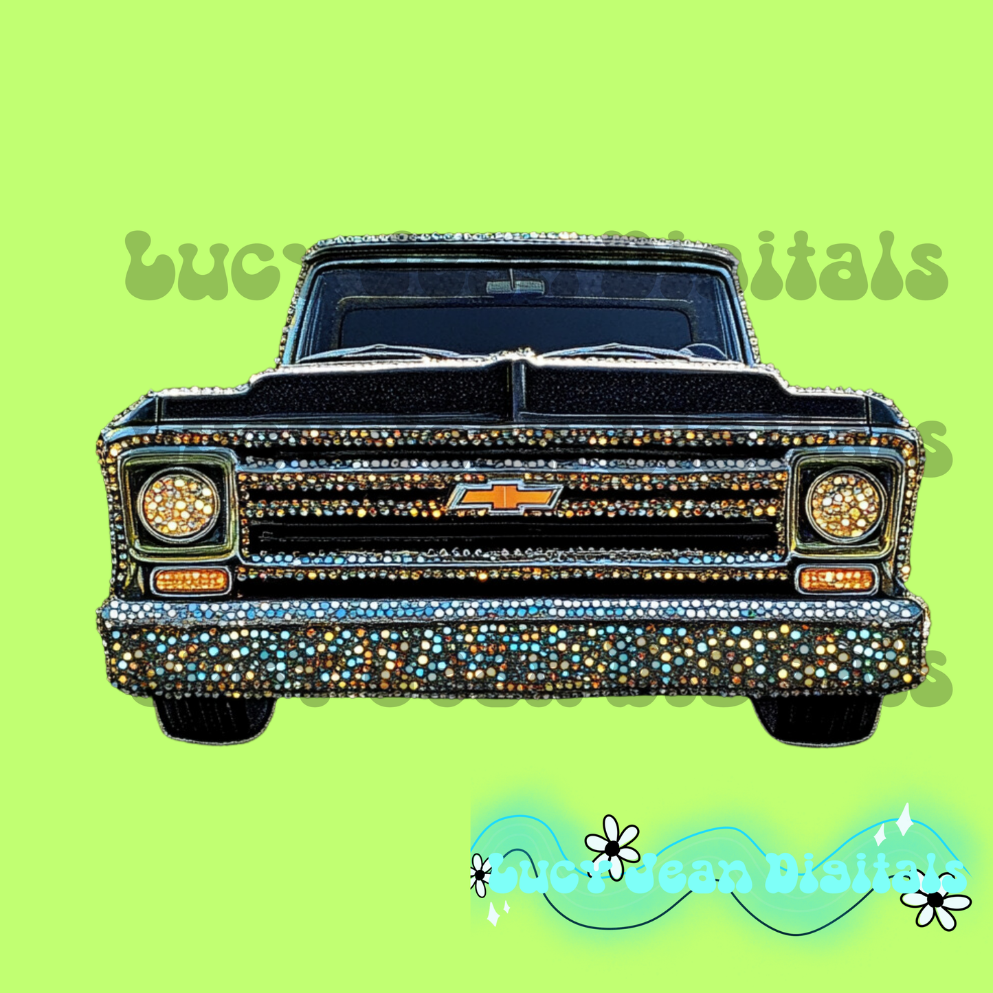 Pick up Truck Bling patch PNG