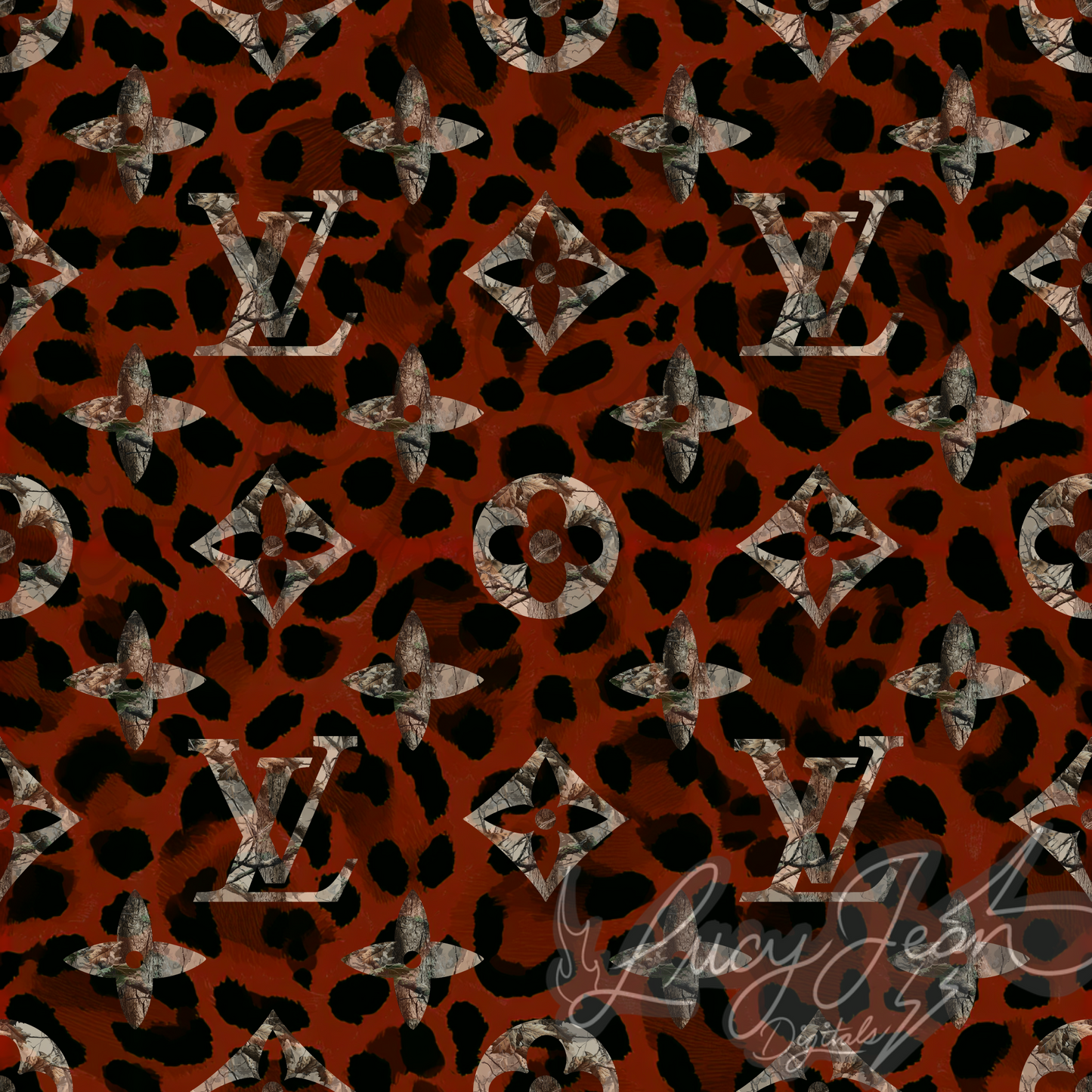 Boujee red cheetah Camo seamless file-2026