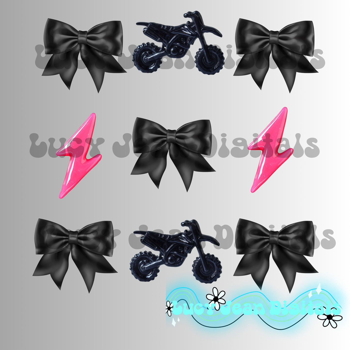 Pink dirtbike bows PNG