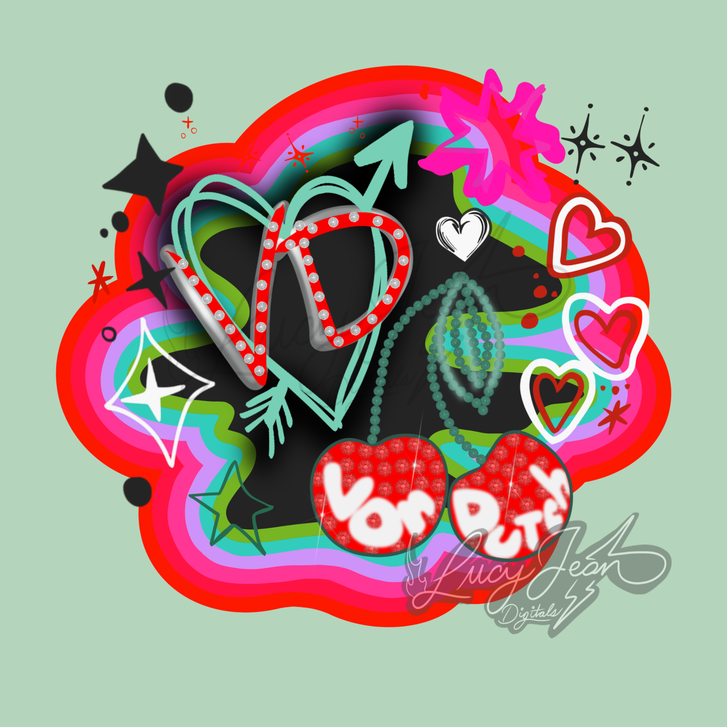 VD y2k heart and cherries PNG-2026