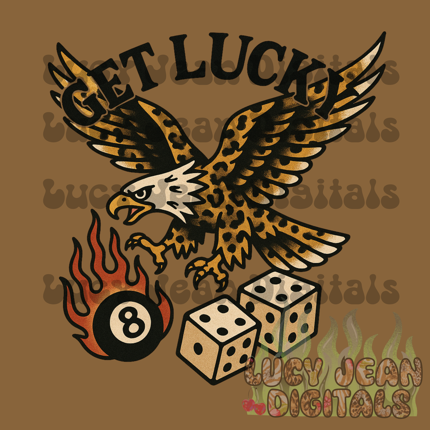 Leopard Eagle Get Lucky PNG