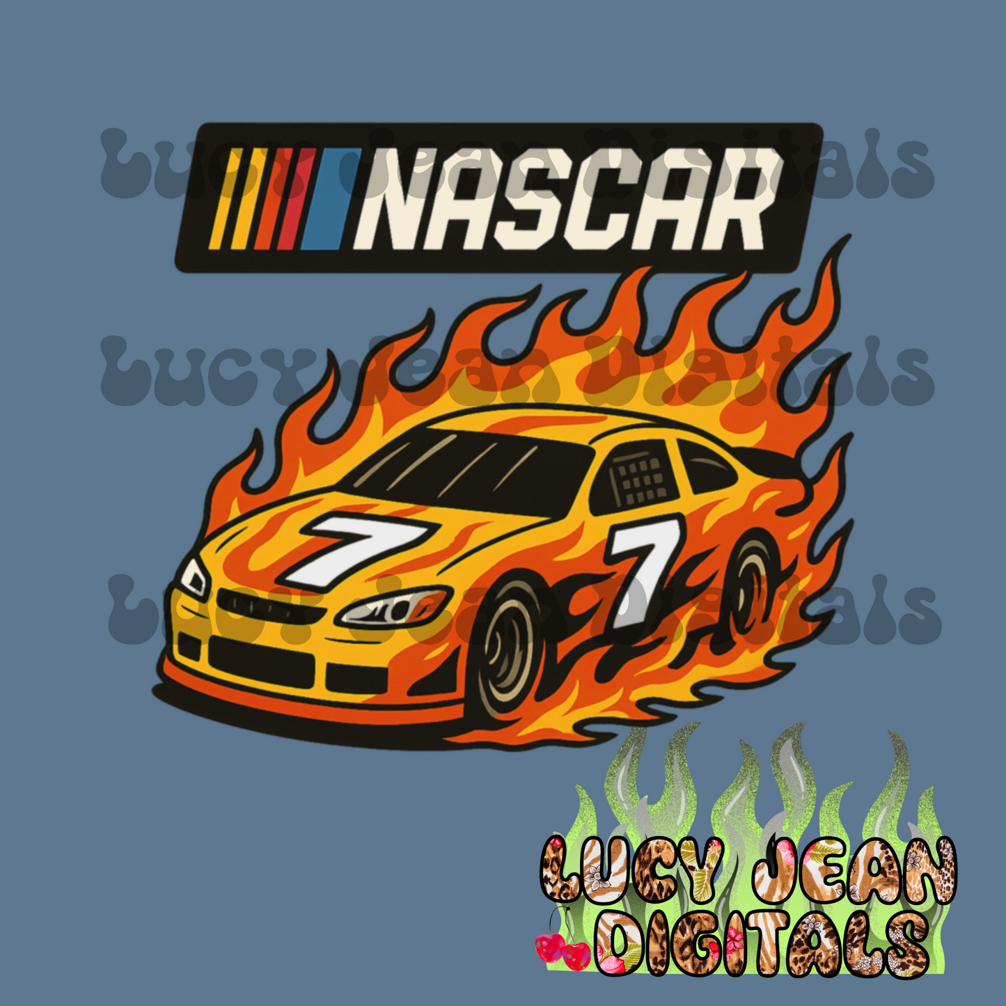 Orange race car PNG