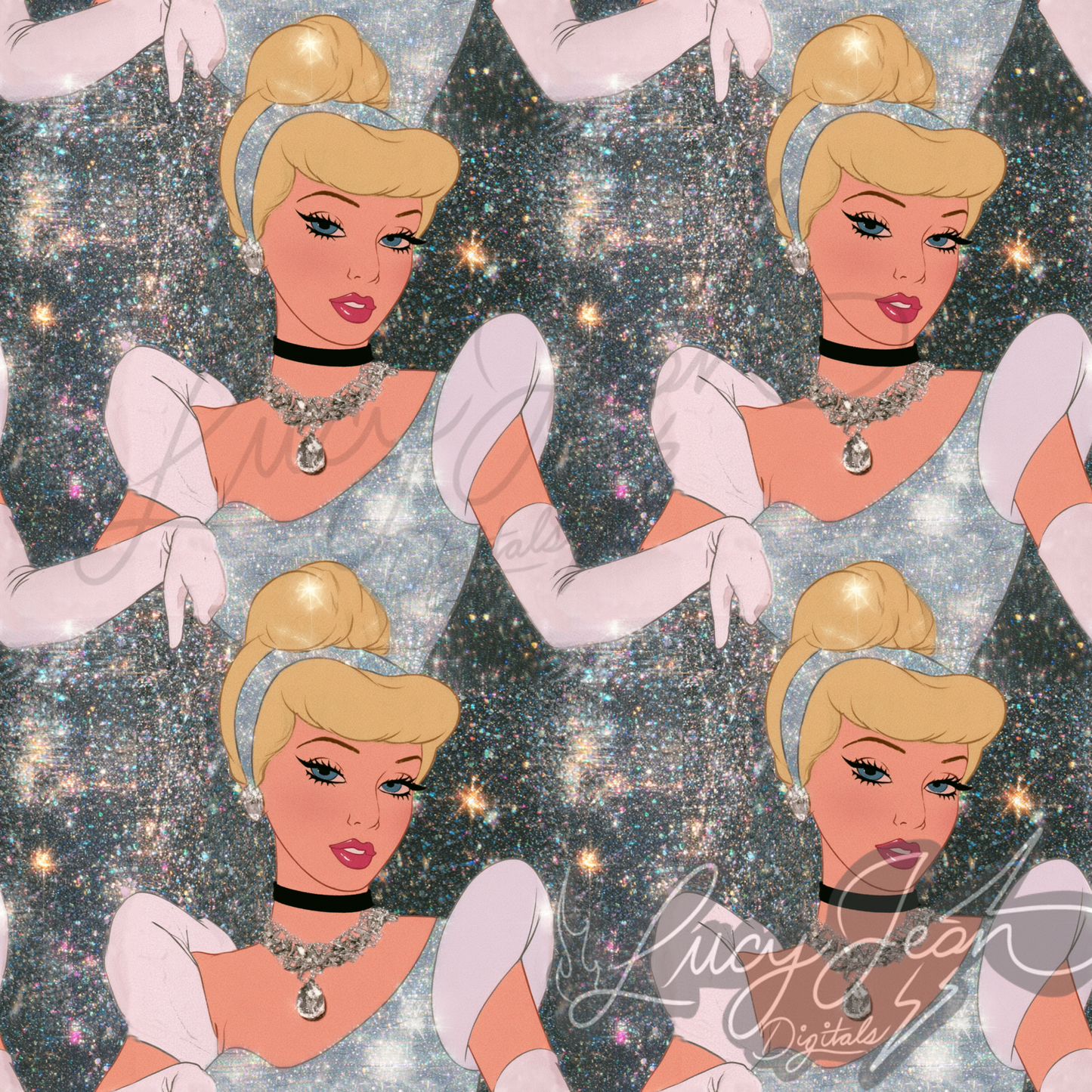 Blonde Princess sparkle seamless file-2026