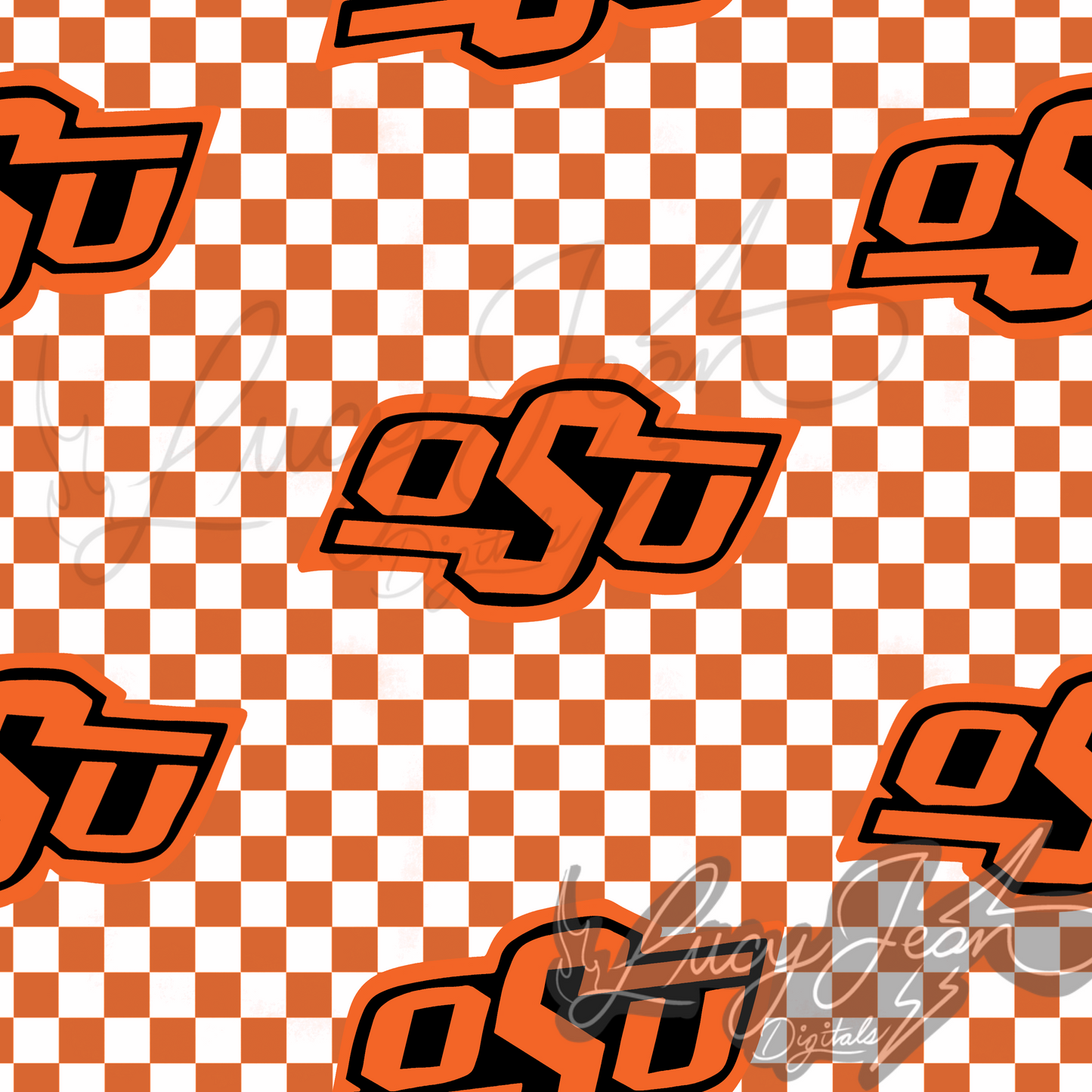 OSU college football checkered seamless file-2026