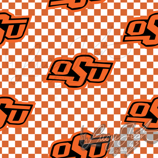 OSU college football checkered seamless file-2026