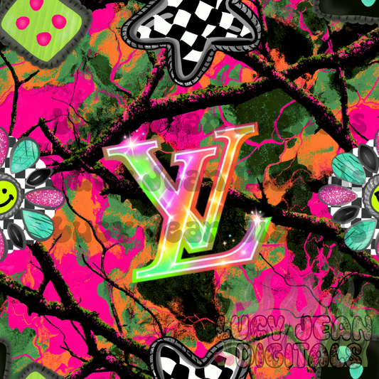 Boujee neon camo Seamless File -2026