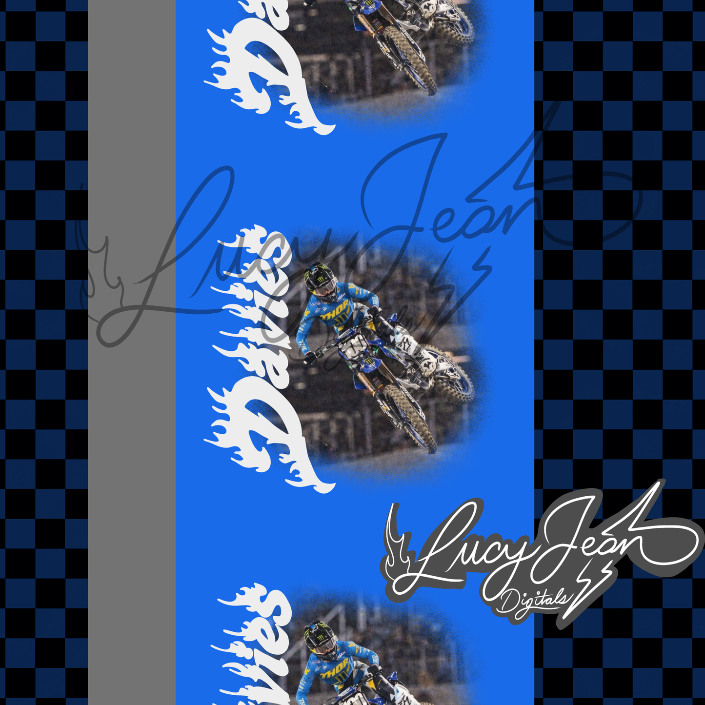 #100 dirt bike rider Seamless file- 2026