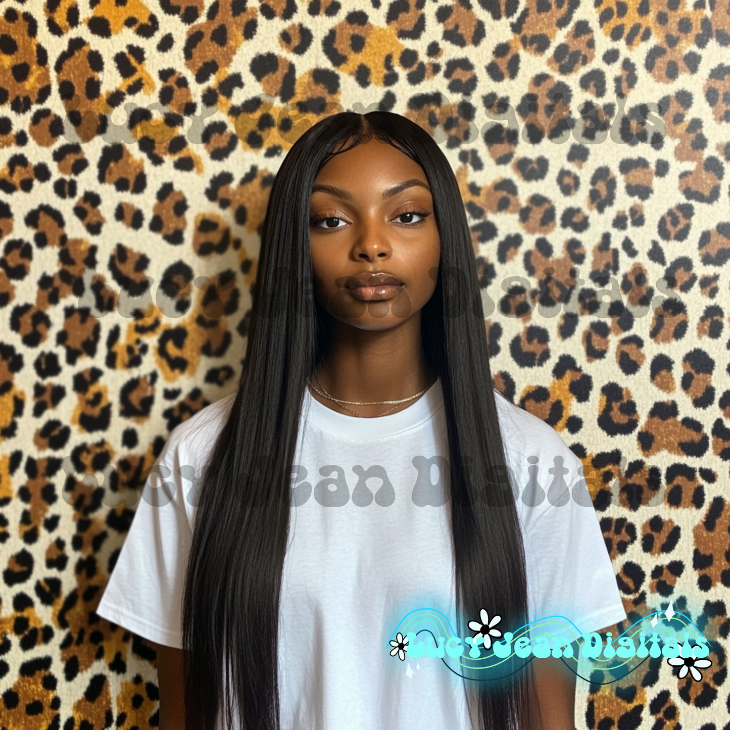 girl leopard modeled Mock up