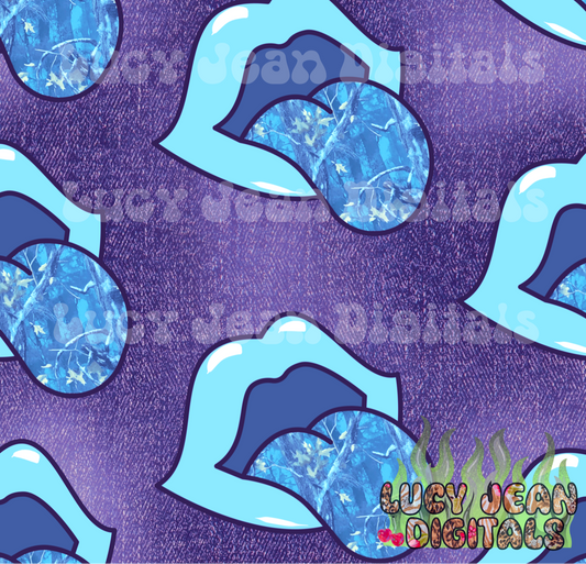 Blue Camo Lips Denim Seamless File