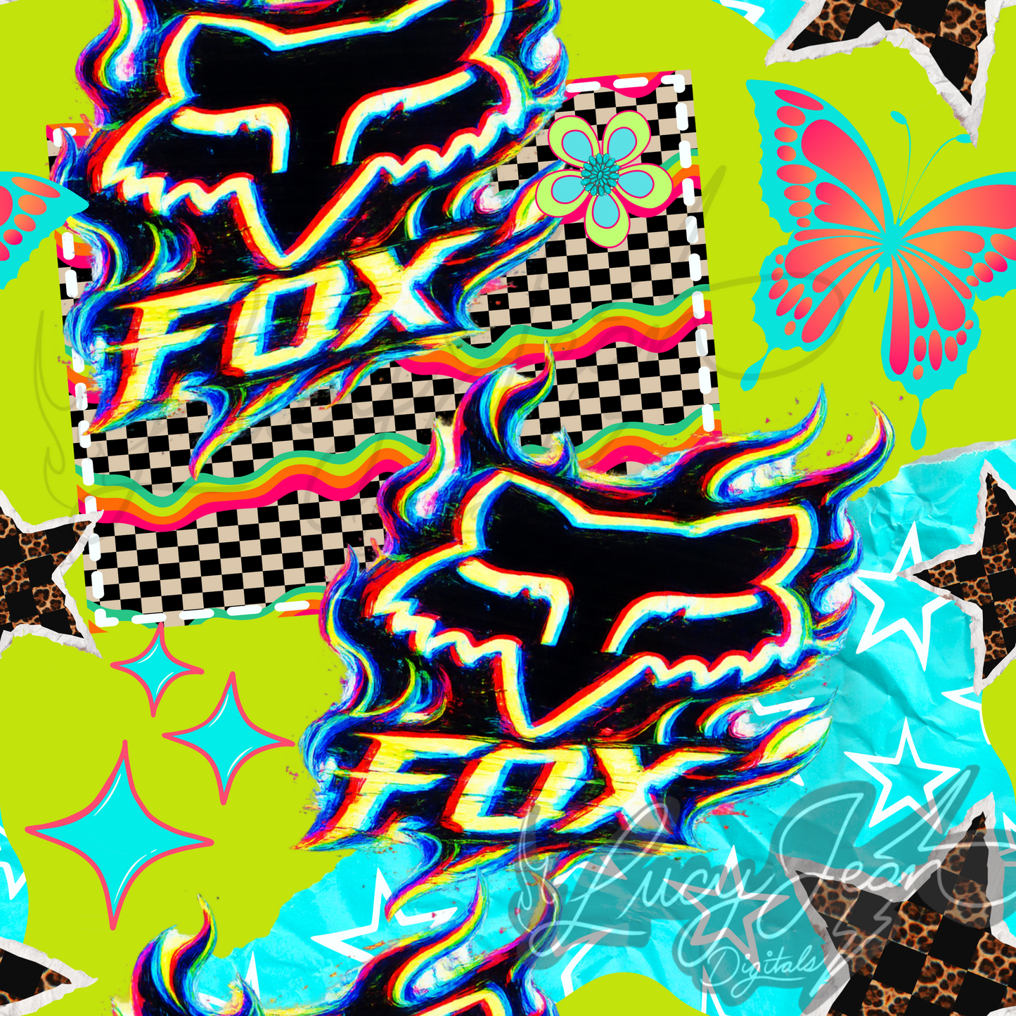 Trippy retro racing brand seamless file-2026