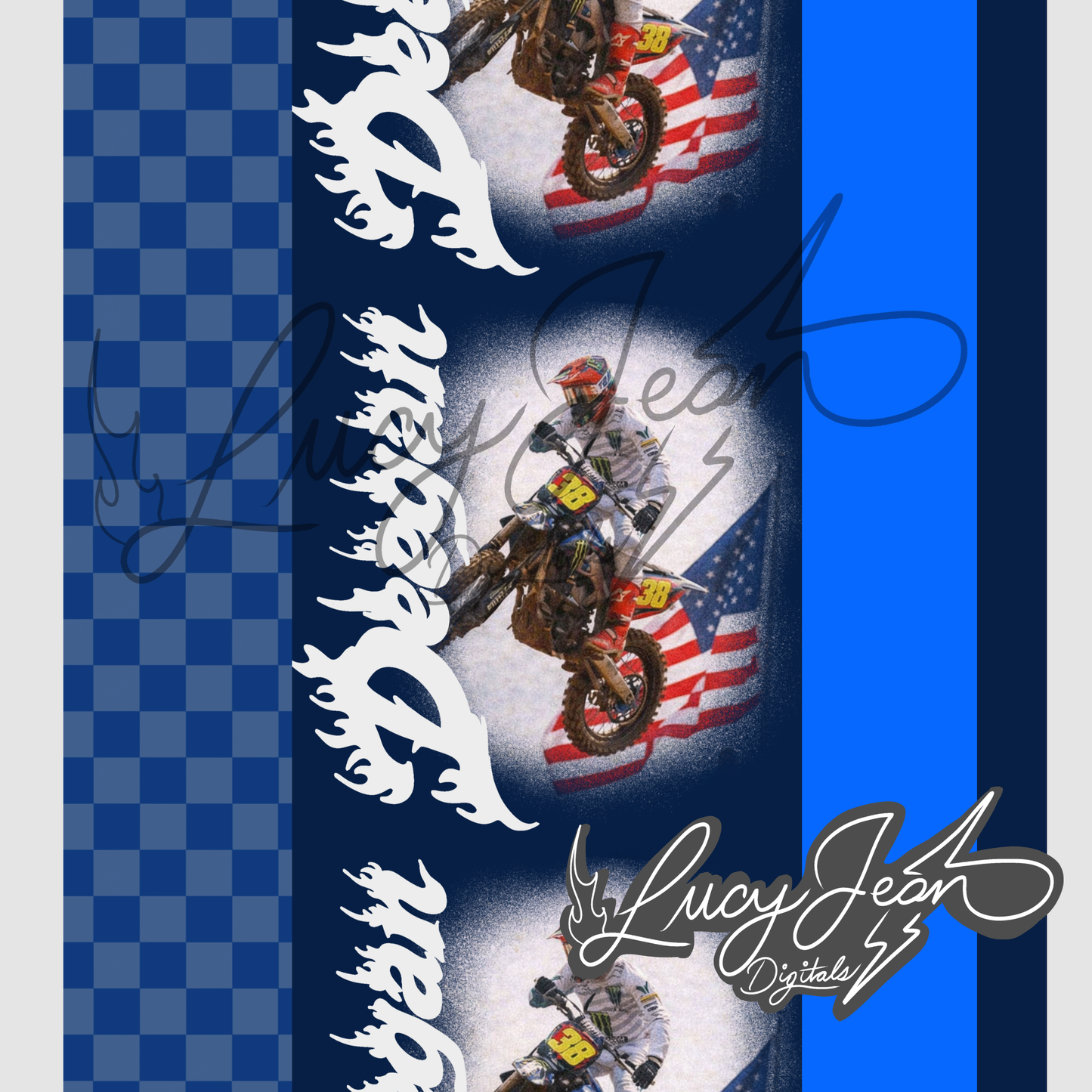 #38 dirt bike rider Seamless file- 2026