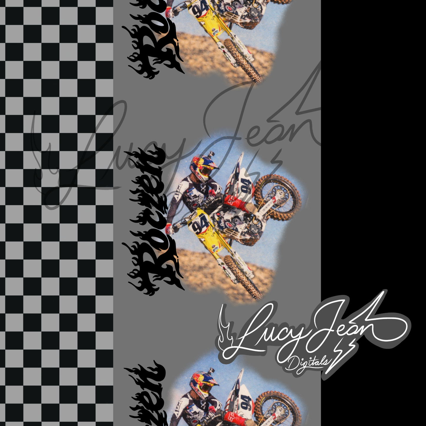 #94 dirt bike rider Seamless file- 2026