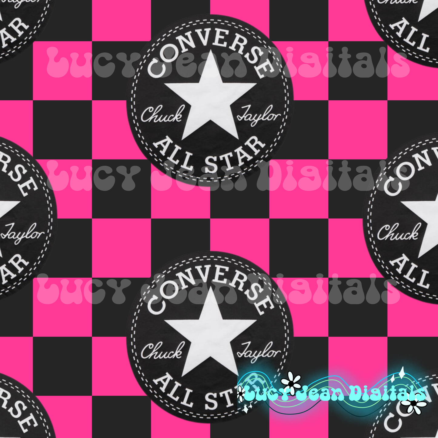 Hot pink checkered sneakers Seamless File