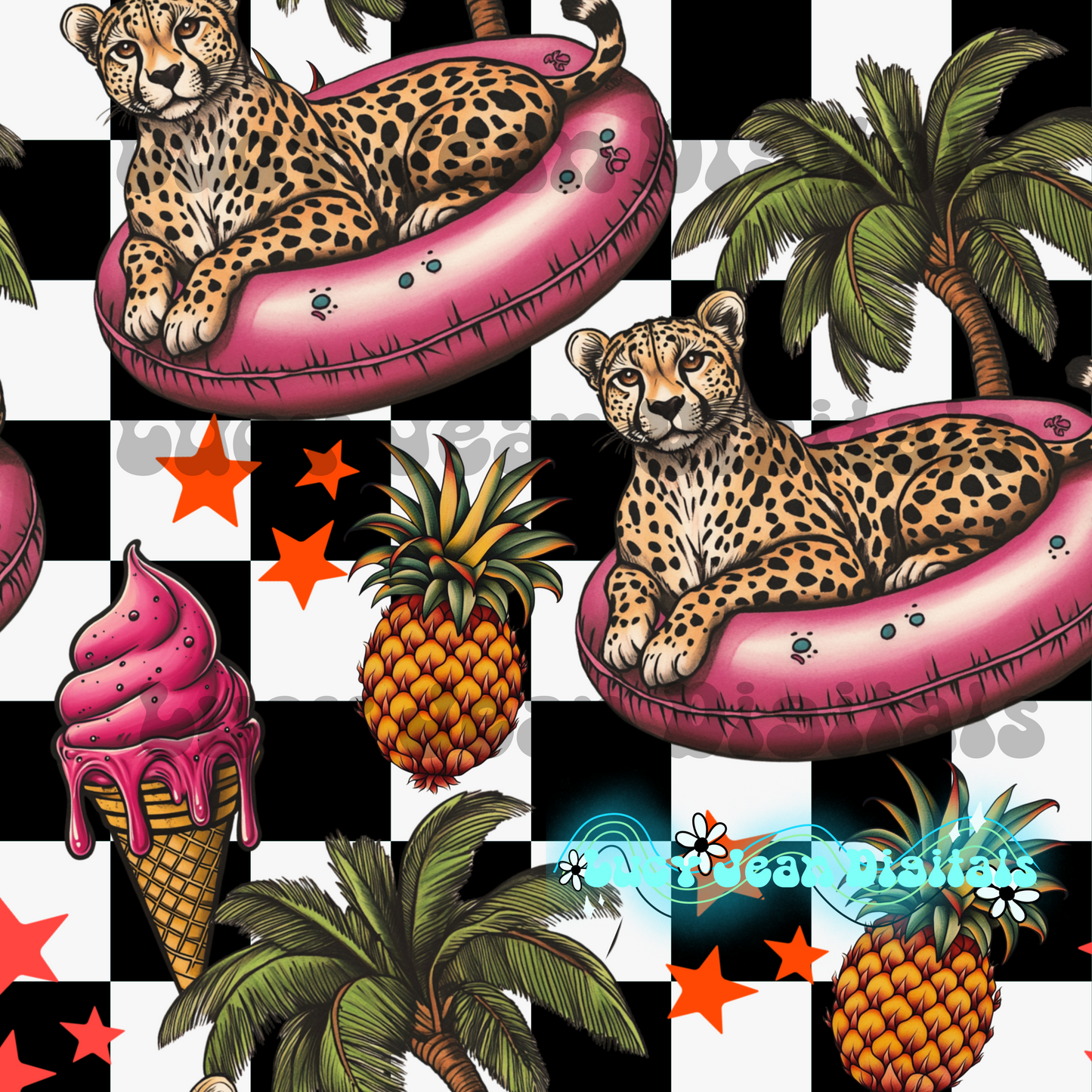 Cheetah Floaties seamless file