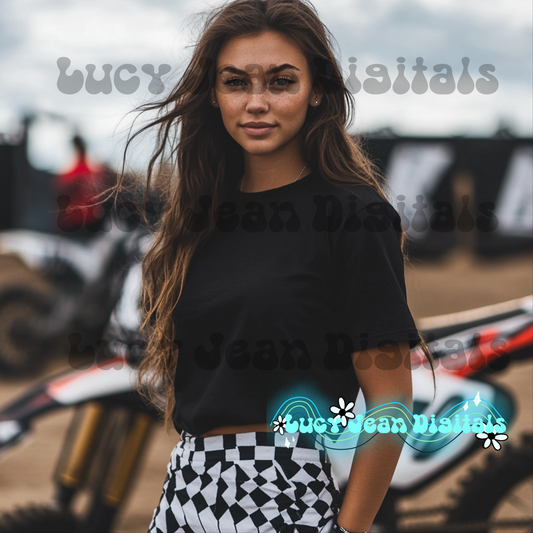 Moto Track checkered modeled Mock up