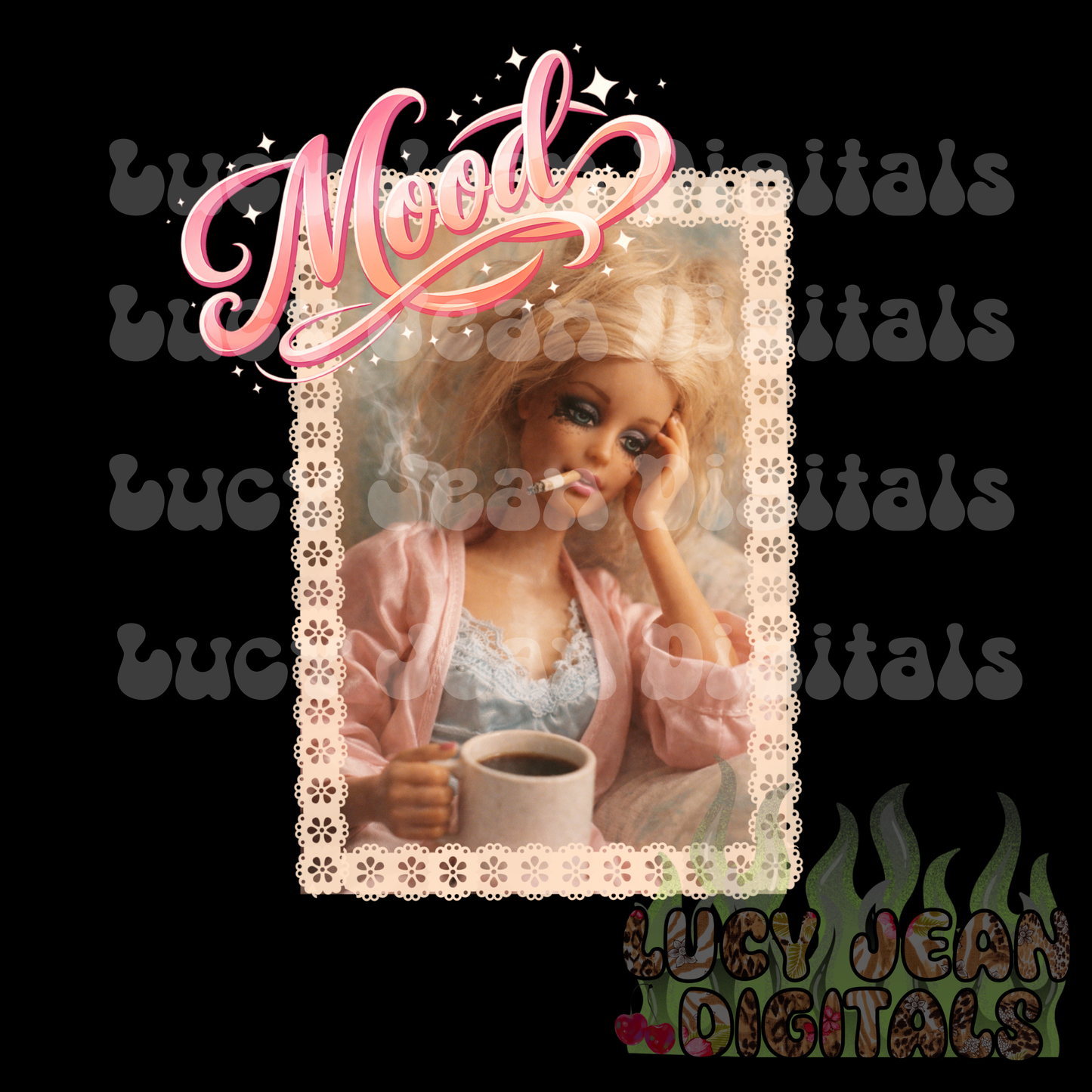 LIMITED COLLAB RMCC x SLS BURNT OUT MOOD DOLL PNG