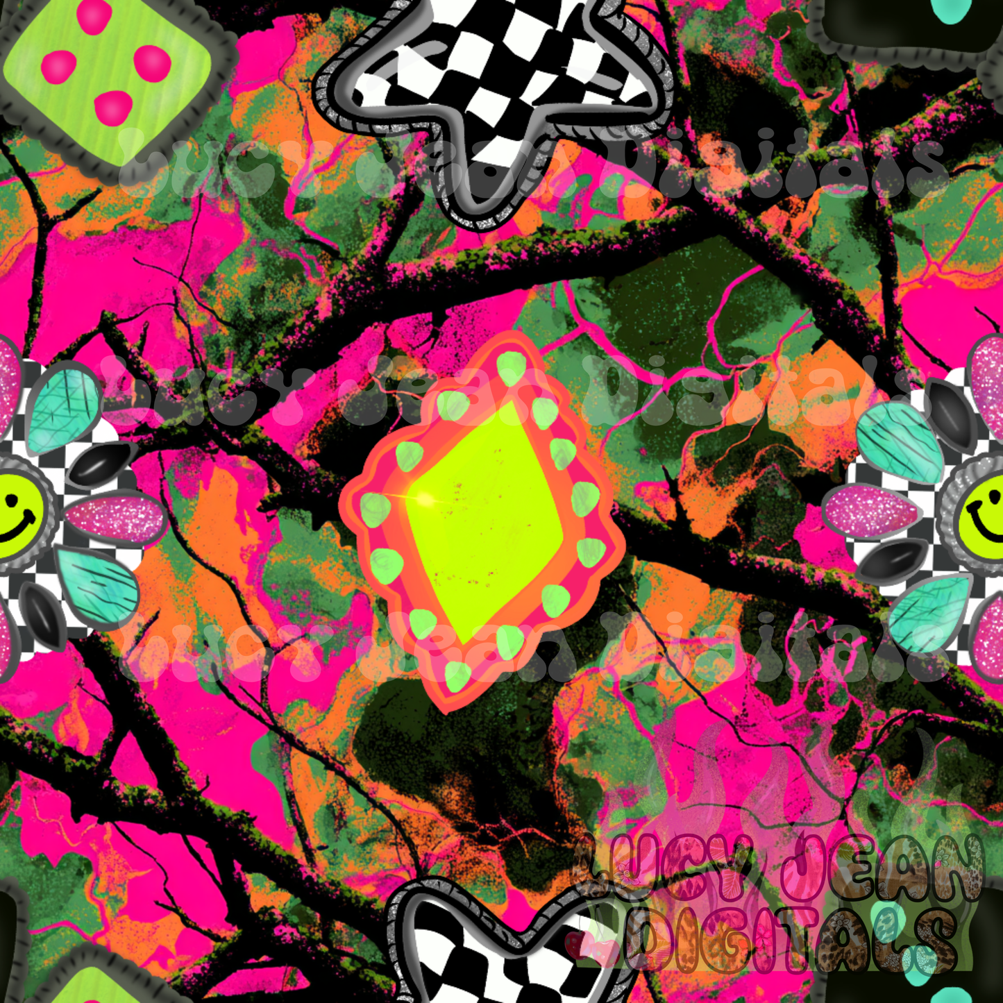 Western neon camo Seamless File -2026