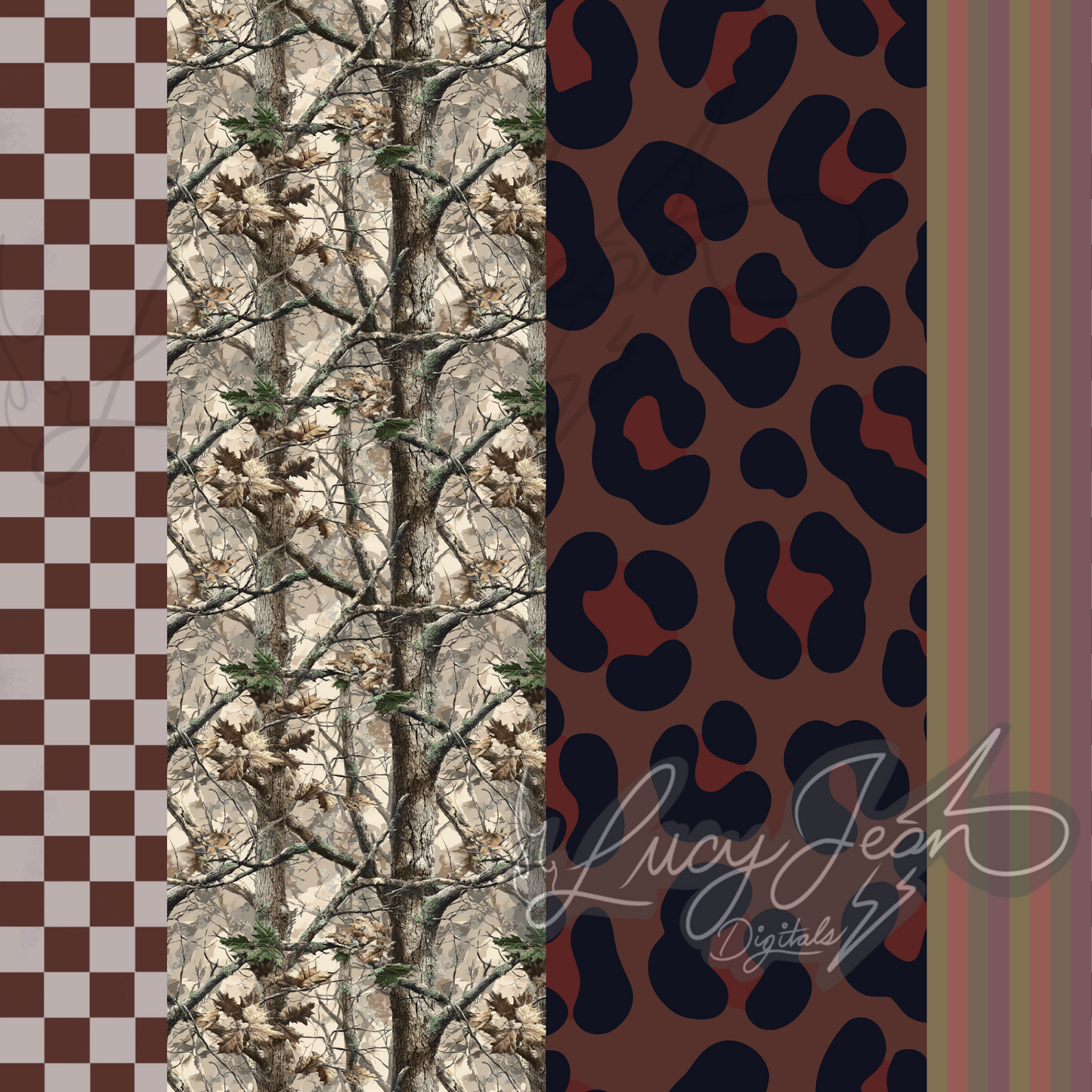 Cheetah, Camo, checkered stripe Seamless File- 2026